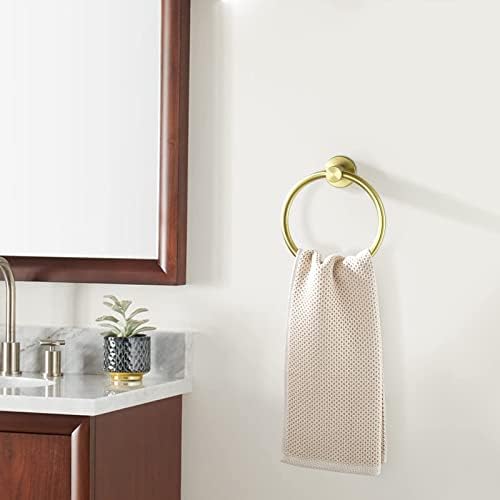 Zlatni toaletni toaletni držač za papir 4 komada, mesingani zlatni ručnik ručnika zvona WC toaletni kolut za papir 2 ručnika za ručnik od nehrđajućeg čelika Kupatilo na zid