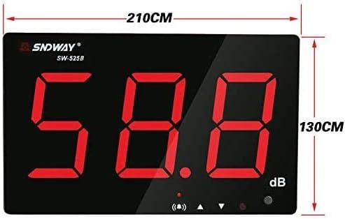 TestHelper SW-526A ispitivač metra zvuka 30-130dB 18In LCD ekran na zidu vešanja na zidu Viseći decibel buke merenje sa alarmom