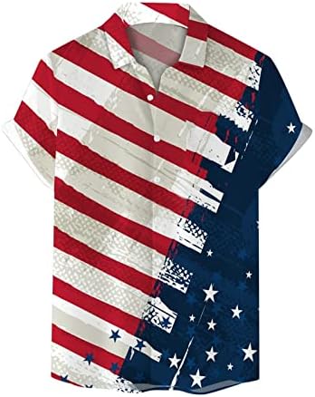 BMISEGM Ljetne velike i visoke košulje za muškarce Muške modne neovisnosti Zastava 3D digitalni