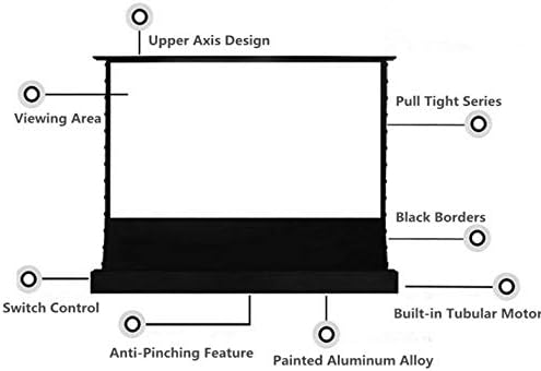 LDCHNH 4K 16: 9 Električni motorizirani podni projektor projekcijski projekt Crni kristal ARR ekran