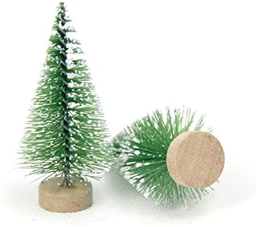 Umjetna božićna stabla ukrasi za božićne stol top dekor mini božićno drvce umočeno u bijelu snijegu obična borova iglica radne površine Ornament Ornament Božićni ukrasi