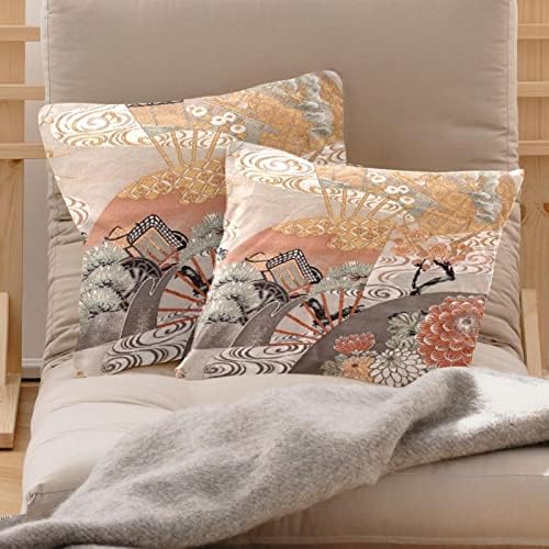 VbFofbv set od 2 lumbalne navlake za jastuk, meka ukrasa za kućni seoski kuća, japanski božur, ventilator,