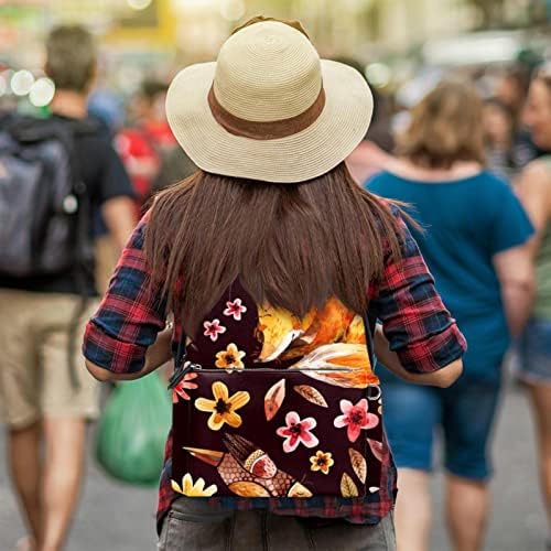 Tbouobt kožna putni ruksak lagani laptop casual ruksak za žene muškarci, jesenski šumsko cvijeće jelena i ptica lisica