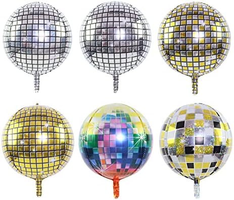 Višekolorirani disko baloni, disko kuglični baloni ukrasi, veliki aluminijski baloni folije za novu godinu, Božić,