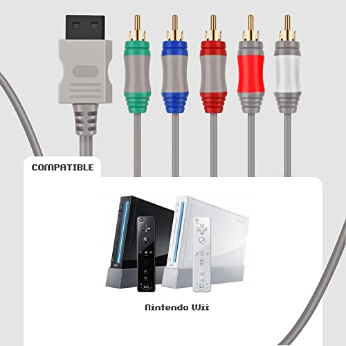 TNP Wii / Wii U komponentni kabel - 5 RCA video i RCA Stereo Audio AV kabelska žica kompatibilna sa Nintendo Wii
