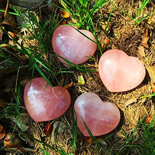 ZenEeeken Natural Rose Kvarc srca Ružičasti kristali Izlečenje dlaka zabrinute za medinaciju, ravnoteža čakre, ritual, poklon za žene