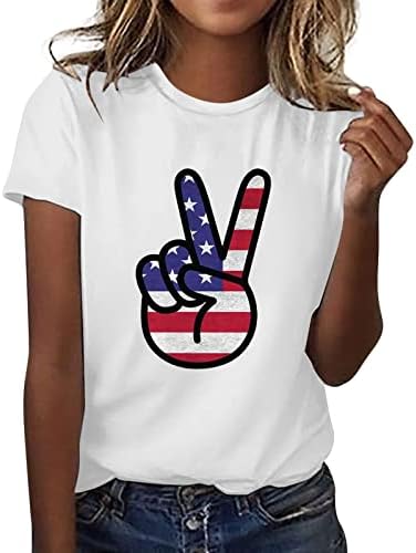 Odjeća za vježbu za žensku košulju za Dan nezavisnosti ženske grafičke majice za žene ženske kompresiju dugih rukava