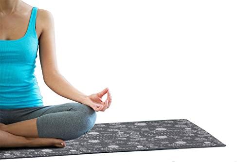 FAMESONNE zimski joga ručnik, jednobojna kompozicija sa romantičnim januarom, neklizajući duks upijajući joga pilates platform za vežbanje, 25 x 70, sivo bijelo