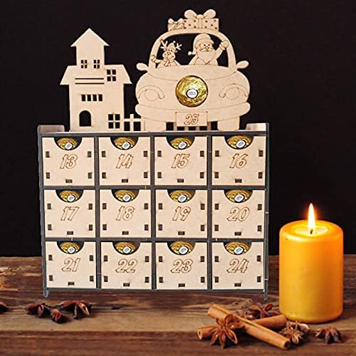 Yajun DIY Advent Calendar Božić odbrojavanje Wood Chocolate Holder 13 ladice potrepštine ukras dana do Božić Dan