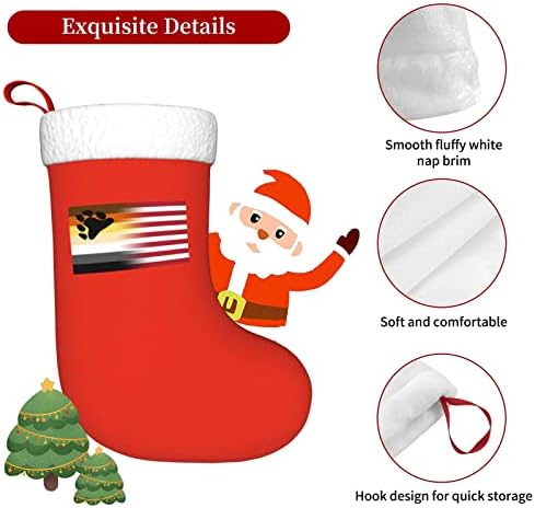 TZT Američka zastava Bed Bear Pride Flag Božićne čarape, Xmas Holiday Party pokloni za obiteljsko odmaranje ukrasa 18-inčni