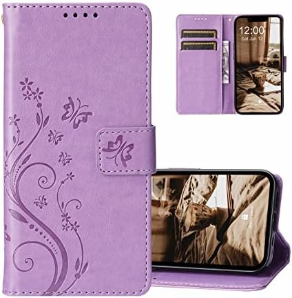 VODEFOX Galaxy S23 torbica za novčanik, [leptir & Flower Embossed] slatka kožna torbica za novčanik Flip zaštitni