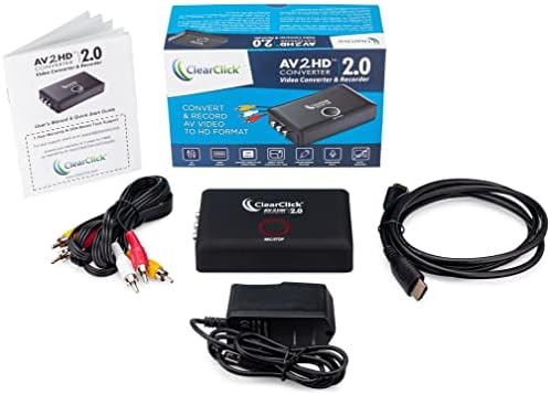 Clearclick AV u HD pretvarač i diktafon 2.0 - AV RCA u HDMI adapter za pretvorbu i snimanje video - za VCR, VHS,