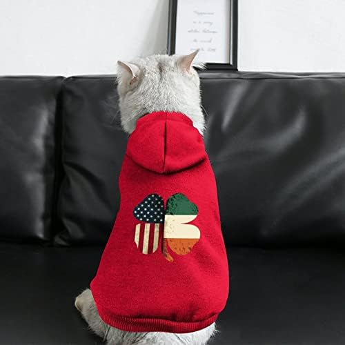 Vintage irska američka zastava Shamrock duksevi za pse Slatka dukserica s kapuljačom kućne kostim odijelo