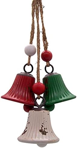 Crvena, zelena i bijela klasična Božićna zvona, viseća praznična dekoracija, 18 inča