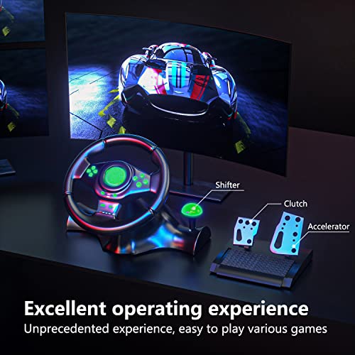 SZYUYU Racing volan sa pedalima / veslačkim mjenjačem i vibracijama za PS4 / PS3 / Xbox One / Xbox 360 / prekidač / Android / PC trkački točak