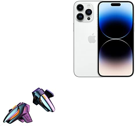 BoxWave gaming Gear kompatibilan sa Apple iPhone 14 Pro Max - Touchscreen QuickTrigger, dugmad za okidanje Quick Gaming Mobile FPS za Apple iPhone 14 Pro Max-Jet Black