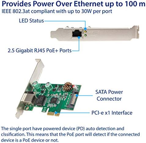SYBA 2.5 GIGABIT 802.3AT POE + ETHERNET PCI-E X1 Mrežna interfejs kartica