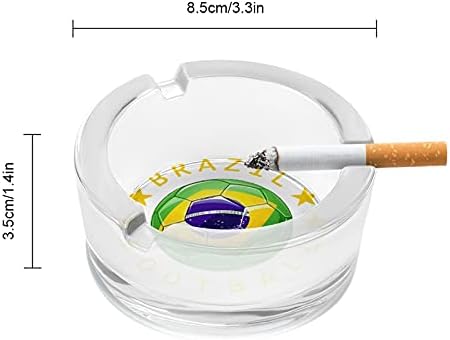Brazil Flag Fudbal Nogomet Logo Kristal pepeljara Cigarete i cigari Držač za stakleni nosač pepela za pepeo