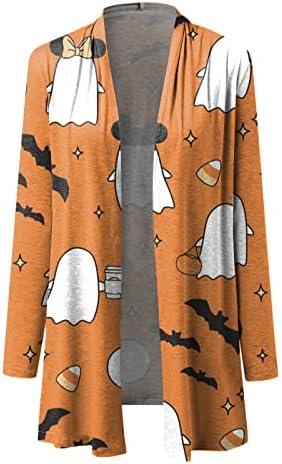 Žene Halloween casual majice Ispiši kardigan jaknu Dugih rukava Top kardigan jakna s dugim pletenim