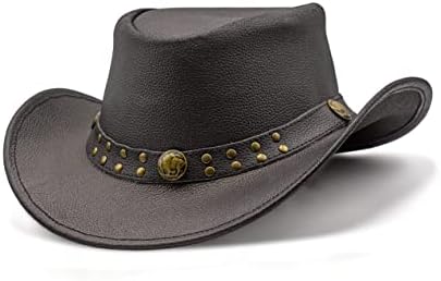 Hadzam Outback kapu se u obliku kožne kaubojske šešire izdržljivi kožni kape za muškarce | Zapadni šešir | Zapadni kape za muškarce