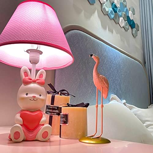 Herbestbay Kids Stol lampica, ružičasta lampica za stol za zec, lampa za stol od 13 inča sa zvonastom lampe za djevojke Décor za spavaću sobu, uključujući LED žarulju za dječju lampu