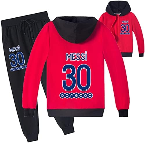 Ahcell Boys Girls Messi Outerwear Laghweight Casual Jacket odijelo, Unisex puni zip duksevi za tinejdžere