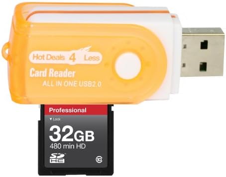 32GB klase 10 SDHC velike brzine memorijska kartica za PENTAX OPTIO M50 S10 S12 S7. Savršeno za brzo kontinuirano snimanje i snimanje u HD-u. Dolazi sa Hot Deals 4 manje sve u jednom čitač okretnih USB kartica i.