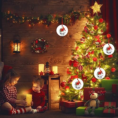 Ja sam uvijek s tobom Božić Ornament crveni Kardinal Božić keramički Ornament 3 inčni Porculanski Ornament za Božić stablo visi simpatije spomen Ornament poklone za gubitak voljenu osobu porodični prijatelji