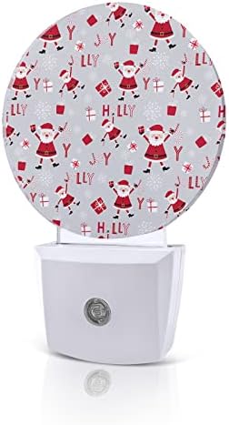 Božićno noćno svjetlo za djecu,odrasle,dječake,djevojčice, malu djecu,dječji vrtić, kupatilo spavaća soba hodnik toalet prijenosni utikač u zidno noćno svjetlo Automatski senzor Santa Snowflake zimski Božić Poklon siva crvena bijela