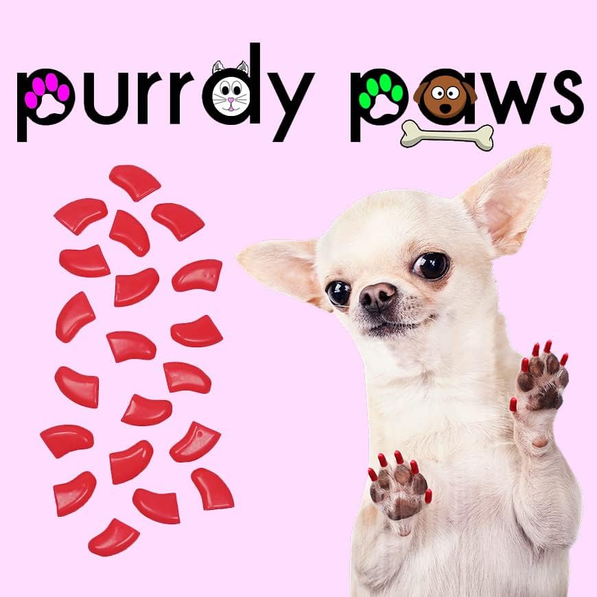 Purrdy Paws 100 pakovanja mekanih kapica za nokte za pseće kandže HOT Pink Jumbo