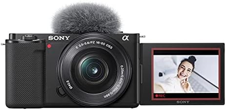 Sony ZV-E10 kamera bez ogledala sa objektivom od 16-50 mm, crni paket sa SD karticom od 64 GB, torba za rame, mikrofon na kameri, Mini stativ, dodatna baterija, punjač, komplet filtera od 40,5 mm, komplet za čišćenje
