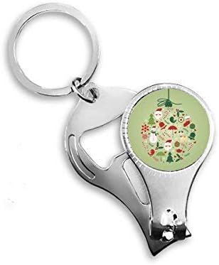 Božićni santa Claus Snowman Tree Green Nail NIPPER prsten ključeva za ključeve