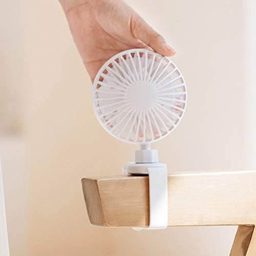 Toyandona Prijenosni ventilatorski ventilatorski ventilator USB ručni klip za osobni stol na ventilatorima sa kolicama Ljetni ventilator za hlađenje za kućni ured na otvorenom, bijeli ručni navijači za punjenje navijača