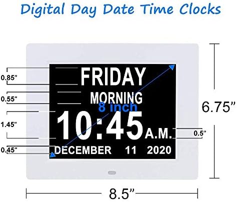 YBEST YBest Dnevni satovi za digitalni kalendar Extra Veliki vremenski datum dijaplay-a i dan u sedmici Savršeno za starije osobe umanjenje