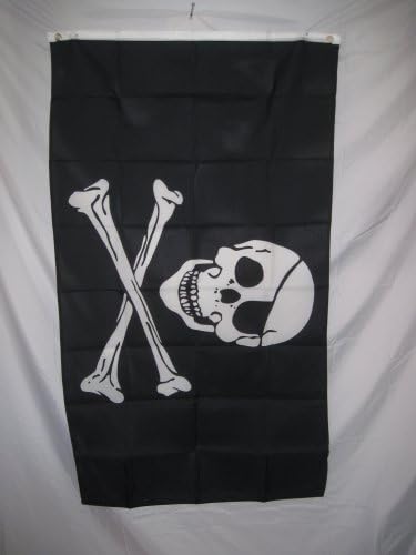 Quarks Jolly Roger gusarska zastava s zakrpama za oči 3 x 5 3x5 stopa Novo
