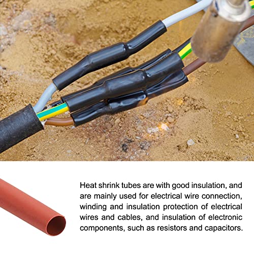 Cijenje odbojnog zagrijavanja 2: 1 Omotač kabelskog rukava, [za električnu izolacijsku zaštitu] - 3/16 DIA / 10m / crvena