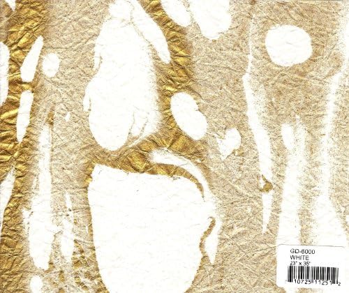 Thai Marbled Momi Paper - bijeli sa zlatom - 23 x35 lista