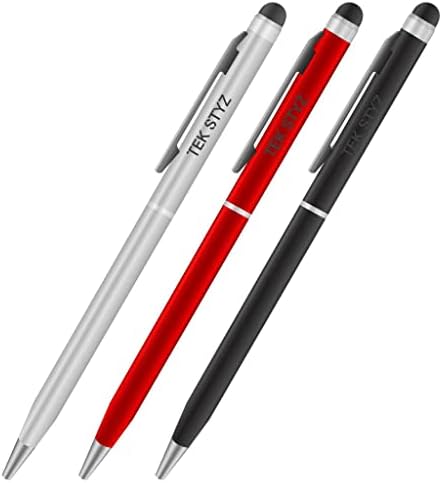 Pro Stylus olovka kompatibilna sa vašim Lenovo joga tabletom 2 8-inča sa mastilom, visokom preciznošću, ekstra osjetljivom, kompaktnom obliku za dodirne ekrane [3 pakovanje-crno-crveno-srebrna]