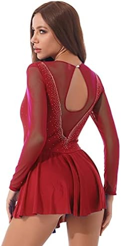 Feeshow Ženske klizačke haljine Glittery rhinestone Lyrial haljine savremeni plesni kostimi uniforme