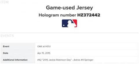 George Springer 2015 Jackie Robinson Day Igra Polovna Huston Astros Jersey MLB - MLB igra polovne dresove