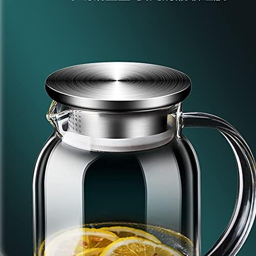 Brewix stakleni bacač vode, od nehrđajućeg čelika za ledeni čaj, jednostavan čist borosilikatni čaša otporni