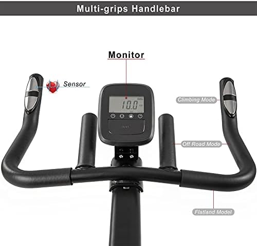 Workout BikeFitness Bikes, zatvoreni biciklistički bicikl stacionarni bicikl za bicikl, 4-smjerni podesivi upravljač i sjedalo, LCD monitor / impulsni senzor, za kućnu vježbu