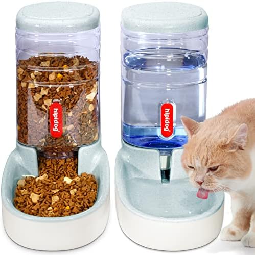 UniqueFit Pets Mačke Psi automatski hranilac i hranilica za hranu 3,8 L sa 1 dozatorom za vodu i 1 automatskom hranilicom za kućne ljubimce