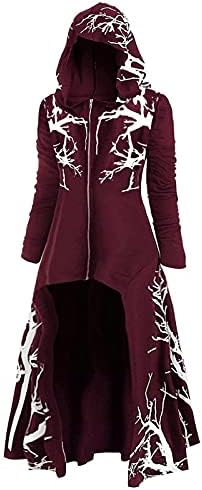 Ženski Vintage gotic Hoodies ogrtač Halloween Print renesansni Kostimi Retro jakne visoke niske duge