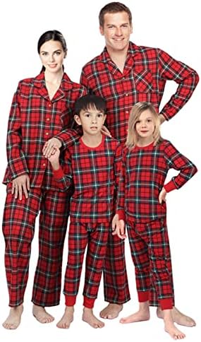 Božićne pidžame za obitelj Crveni plet koji odgovara porodičnim božićnim pidžama pj hlače božić 2022