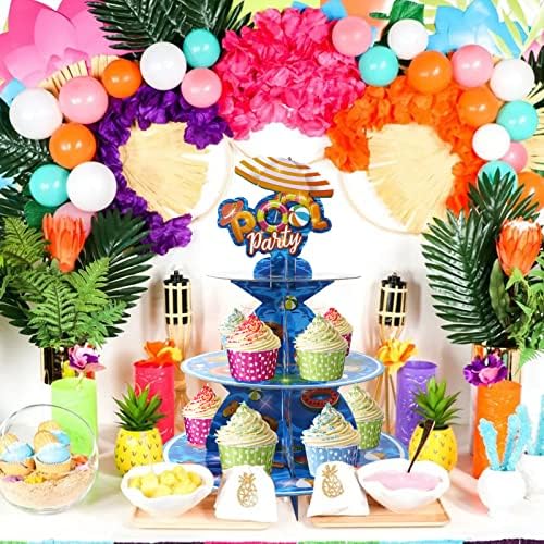 HowAf 3 Torp kolač za kolač, ljetni bazen za torte za tropske zabave za zabavu, desertna kula ladica ljetna