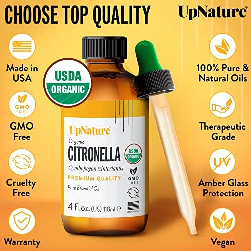 Organski citronella Esencijalno ulje Ogroman 4 OZ - USDA Organizovani organski, čisti Citronella