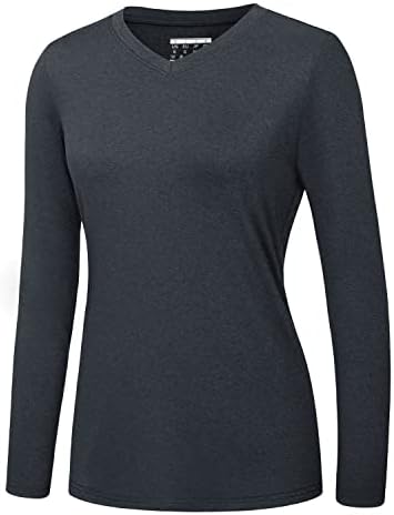 Magcomsen ženska majica s dugim rukavima v vrat spf košulje upf 50+ Brza suha majica Atletic Work Hiking majice Rashguard