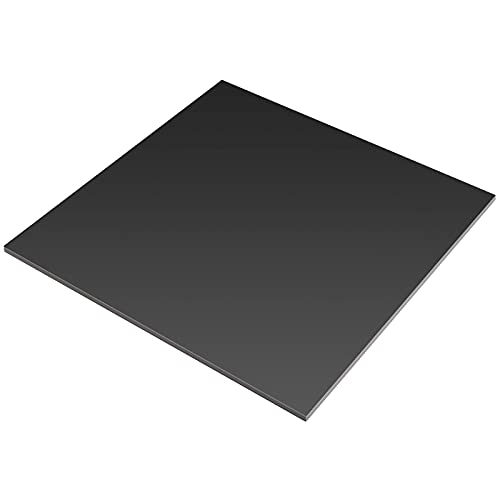 JAPCHET 2 Pakovanje 12 x 12 x 1/4 inča Crni akrilni Lim, neprozirni crni listovi od livenog pleksiglasa, ploča sa zaštitnim papirom za DIY zanate, okviri za slike, znakovi, projekti prikaza, 12x12