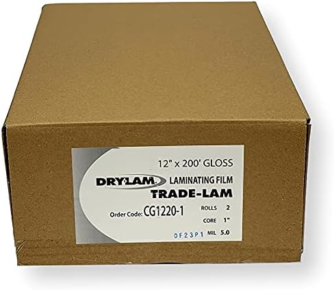 Dry-Lam CG1220-1 Trade-Lam komercijalni Kopolimerni sjajni Laminirajući Film, Set od 2 rolne; 12 x 200'; 1 jezgro; debljine 5 Mil; temperatura topljenja 0f 230 stepeni; kristalno čista završna obrada